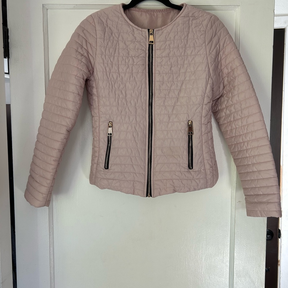Women's Italian Quilted Jacket - Light Pink